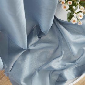 2 Piece Semi-Sheer Voile Window Curtain Grommet Panels for Bedroom & Kitchen (54" W x 84" L, Dusty Blue)