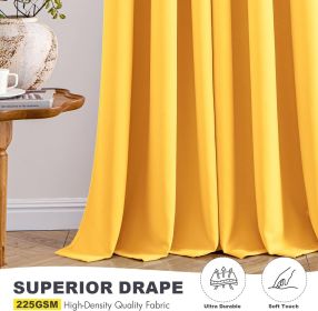 Yellow Blackout Curtains for Bedroom Living Room 63 Inches Long 2 Panels