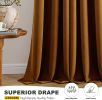 Gold Brown Blackout Curtains for Bedroom Living Room 63 Inches Long 2 Panels