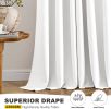 Pure White Room Darkening Curtains for Bedroom Living Room 63 Inches Long 2 Panels