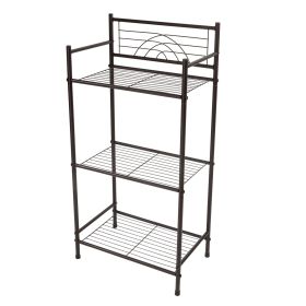 3 Shelves Tiered Iron Storage Shelf in Oil Rubbed Bronze
