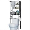 Over The Toilet Storage Rack, 3 Tier Freestanding Bathroom Organizer Shelf, Anti-Rust Metal Space Saving Laundry & Toilet Storage Rack, Black