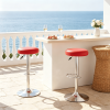 Set of 2 Height-Adjustable Swivel Bar Stools 360° Rotating Kitchen Counter Stools Modern PU Leather And Metal Bar Stool Set