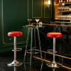 Set of 2 Height-Adjustable Swivel Bar Stools 360° Rotating Kitchen Counter Stools Modern PU Leather And Metal Bar Stool Set