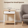 Side End Table, Nightstand, Bedside Table with Drawer and Storage Shelves, Sofa Table for Living Room, Bedroom, Accent Furniture, Easy Assembly