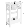 3 Tier Modern End Table with Storage Shelf, White