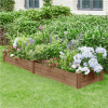 Divisible Planter Box for Home Vegetable Flower, 95″ L x 25″ W x 11″ H, Dark Brown