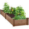 Divisible Planter Box for Home Vegetable Flower, 95″ L x 25″ W x 11″ H, Dark Brown