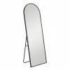 59" Full Length Mirror Floor Standing, Anti-Rust Aluminum Frame, Arch/Rectangle, Black/Gold