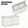 100 Gal Outdoor Deck Box Waterproof Lockable for Tools And Cushions Storage Pool Area Use