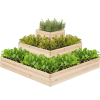 3-Tier Open-Bottom Raised Garden Bed for Flowers Herbs Vegetable, Wood