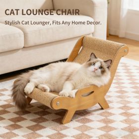 2026 New 2-in-1 Cat Recliner Scraper Board & Sofa Bed - Scratch Resistant, Low Lint Wooden Cat Scratcher Bed with Replaceable Scratching Pad