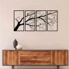 CIFbuy Modern Aluminum Dead Branch and Flying Bird Four-Piece Wall Art Minimalist Nature Theme Home Decor Holiday Gift(TikTok, temu pick-up service)