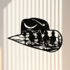 CIFbuy Aluminum Western Cowboy Hat Silhouette Wall Art Decor Country Theme Home Decoration Gift(TikTok, temu pick-up service)