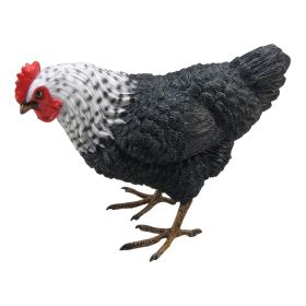 8"W Black and White Hen Figurine Home Decor Gift