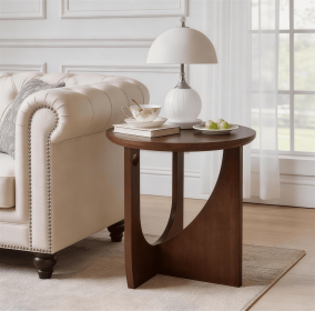 100% Solid Wood Side Table, Natural Wooden End Table,Rustic Center Table,Simple Accent Table for Living Room
