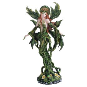 12"H Tree Fairy with Green Wings Figurine Home Decor Gift