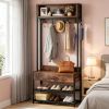 Industrial Style Hall Tree with Drawer And Hooks Entryway Shoe Bench Coat Rack for Living Room Bedroom Corridor Furniture