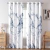 Blue Marble Semi-Blackout Curtain Set, 2 Panels 52 x 84 Inches Each