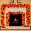Fall Decorations Lighted Fall Garland with Pinecones and Berries