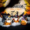 Halloween Gnome Set of 3PCS Halloween Gnomes Pumpkin Themed Resin Halloween Gnomes Decor for Tier Tray Vampire Wizard Witch Gnomes Gifts for Women(Pum