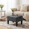 Small Footstool Ottoman with Thick Cushion, Angled Legs, Hidden Storage Compartment, Dark Gray