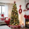 7.5ft Pre-lit Artificial Pencil Christmas Tree with 1000 Branch Tips & 350 Lights, Remote Control, 11 Light Modes, Green