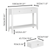 39" Console Table with 2 Drawers,Wood Narrow Accent Sofa Table Entryway Table with Storage Shelf for Living Room,Front Hall,Hallway,White