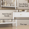 39" Console Table with 2 Drawers,Wood Narrow Accent Sofa Table Entryway Table with Storage Shelf for Living Room,Front Hall,Hallway,White