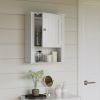 1-Door Bathroom Medicine Cabinet and Laundry Wall Storage Shelf - White