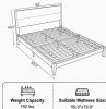 Queen Size Bamboo Platform Bed Frame with Headboard 12 Poplar Slats No Box Spring Needed Easy Assembly Brown