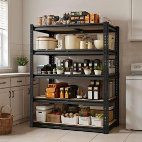 Garage Shelving Storage 60' H, Heavy Duty Metal Shelves 2400 lbs Capacity, Adjustable 5 Tier Rack for Basement Warehouse Pantry Closet, Black