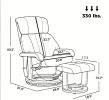 Beige Massage Recliner Chair with Ottoman 360° Swivel Recliner And Footstool 10-Point Vibration for Home Comfort