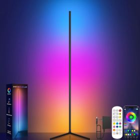 RGB LED Corner Lamp with Music Sync, Smart App and Remote Control Color Changing Ambience Light, LED Lamp with 16 Million Colors for Bedroom