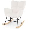 Nursery Rocking Chair with Comfy Backrest and Armrest