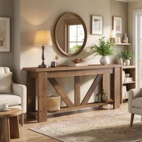Wood Console Table 70.9 Inch 2-Tier Sofa Table