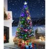 6ft Prelit Fiber Optic Christmas Tree Multi-Color LED Lights Metal Stand Indoor Decor