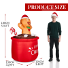 76.8" Christmas Inflatable Gingerbread Man Decoration, 3 LED Warm White Lights Blow Up Hot Cocoa Cup