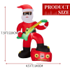Christmas Inflatable Black Santa Playing Electric Guitar with LED Lights