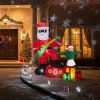 Christmas Inflatable Black Santa Playing Electric Guitar with LED Lights