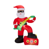 Christmas Inflatable Black Santa Playing Electric Guitar with LED Lights