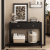 39" Console Table with 2 Drawers,Wood Narrow Accent Sofa Table Entryway Table with Storage Shelf for Living Room,Front Hall,Hallway,Black