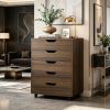 5 Drawer Mobile File Cabinet with Wheels for Living Room Home Office Storage Organizer Desk Filing Cabinet Metal
