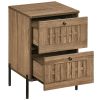 Nightstand Mid Century Modern End Table with Storage Drawers