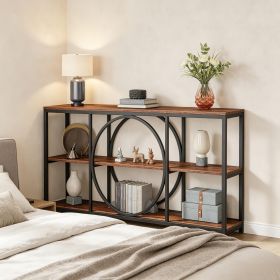 Console Table 70.9 Inch Sofa Table with 3 Tier Storage Shelves Narrow Design for Living Room Bedroom Hallway Furniture