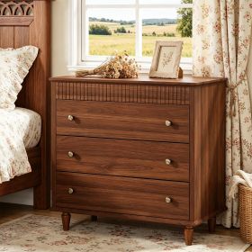Oversized Nightstand with 3 Drawers 31.5 Inch Bedside Table with Mental Handles for Bedroom Storage Furniture