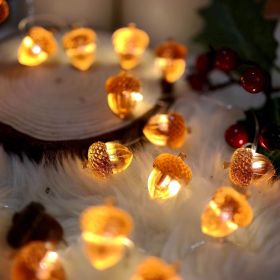 Decorative Fairy Acorn String Lights Thanksgiving Decoration Autumn Garland Cute Novelty Lights 30 LEDs 10 ft Battery Operated for Bedroom Wedding Bir
