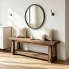 55" Entryway Bench, Narrow Shoe Organizer for Entry, Mudroom, or Living Room