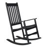 Outdoor Wood Rocking Chair, Wooden Patio Rocking Chair with Comfortable Backrest, Weatherproof Patio Rocker for Patio Garden Yard Balcony Poolside