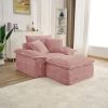 Oversized Sofa Chair and a Half with Deep Seat & Movable 2-Layer Ottoman Set, Cloud Sofa Bed with Chaise